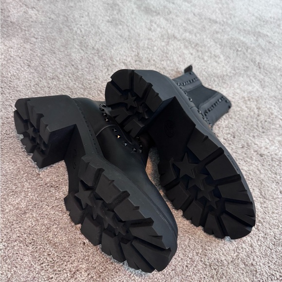 Studded Black Ankle Boots - never worn! - Picture 3 of 4